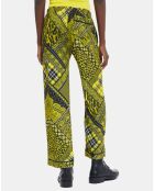 Pantalon Droit Fluide noir/jaune