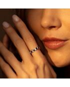 Bague Océanos Saphirs 2.5 ct & Zircones or blanc