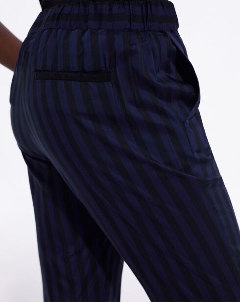 Pantalon Droit Fluide noir/marine