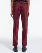 Pantalon Droit Fluide rouge/noir