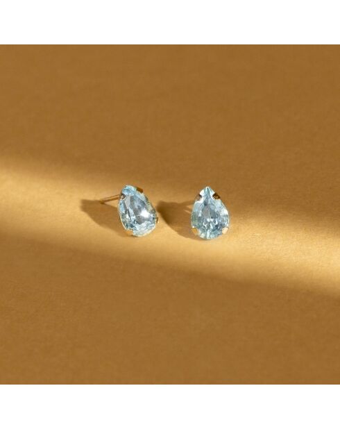 Funkelnde Tropfenohrringe aus 1,7 Karat Gelbgold mit Topas