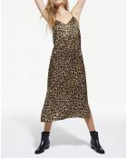 Robe 100% Soie Nuisette Grand Leo Silk léopard