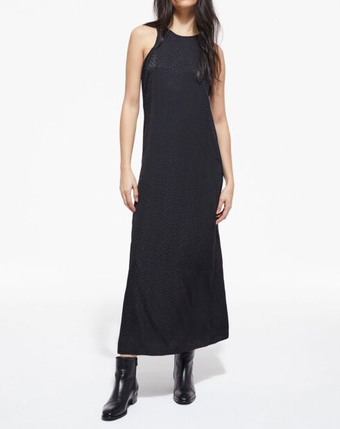 Robe sans manches Jacquard Léo noire