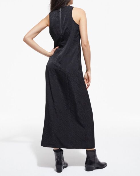 Robe sans manches Jacquard Léo noire