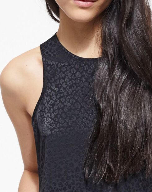 Robe sans manches Jacquard Léo noire