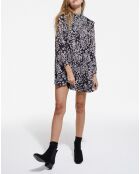 Robe Courte manches longues noir/rose