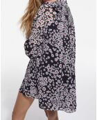 Robe Courte manches longues noir/rose