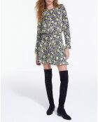 Robe Courte Wild Blossom écru/jaune
