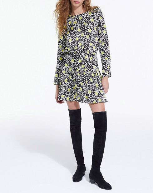 Robe Courte Wild Blossom écru/jaune