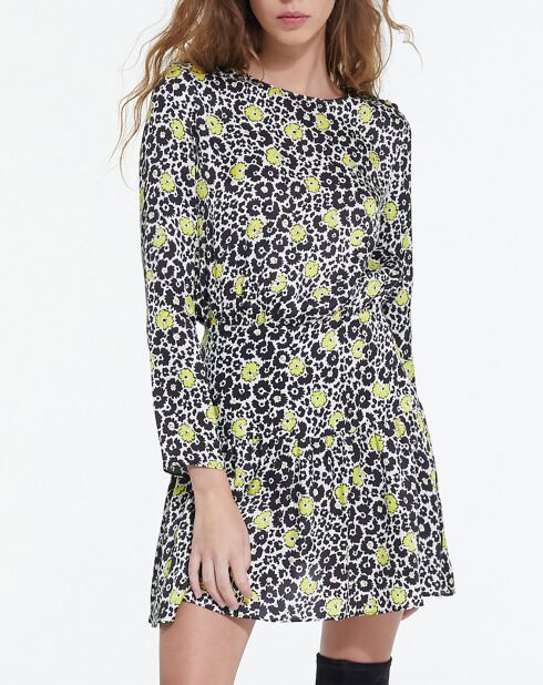Robe Courte Wild Blossom écru/jaune