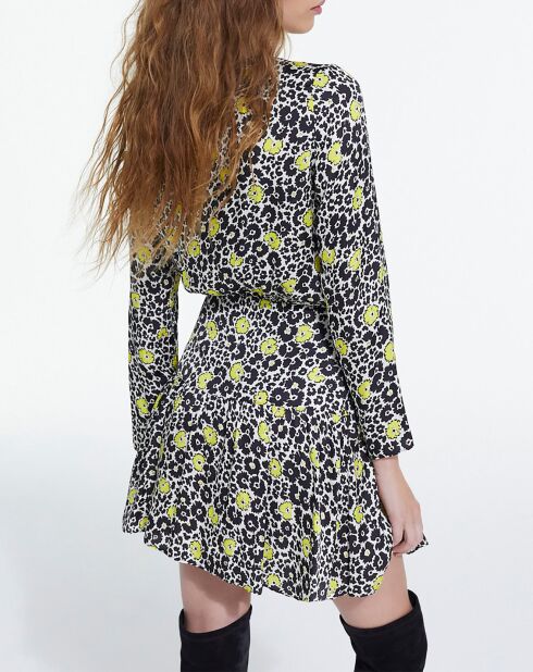 Robe Courte Wild Blossom écru/jaune