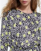 Robe Courte Wild Blossom écru/jaune
