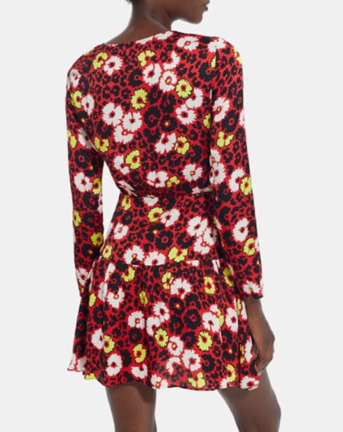 Robe Courte Wild Blossom rouge/jaune