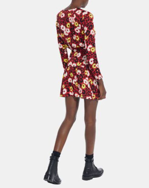 Robe Courte Wild Blossom rouge/jaune