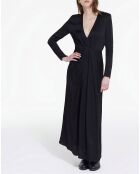Robe Longue manches longues Decolleté noire
