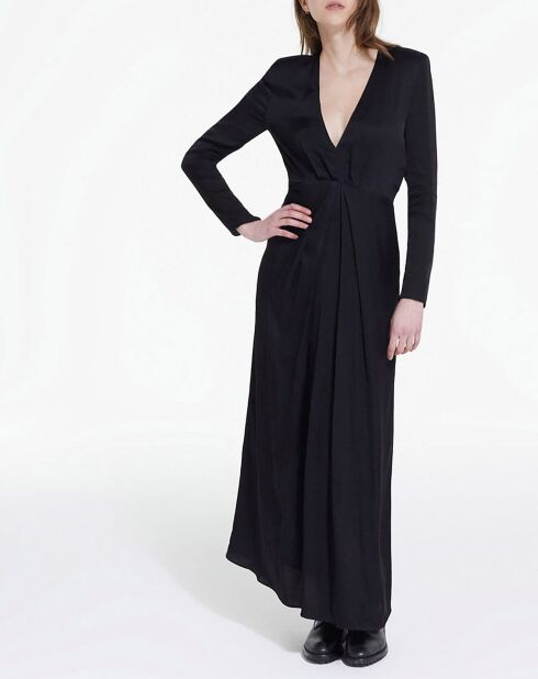 Robe Longue manches longues Decolleté noire
