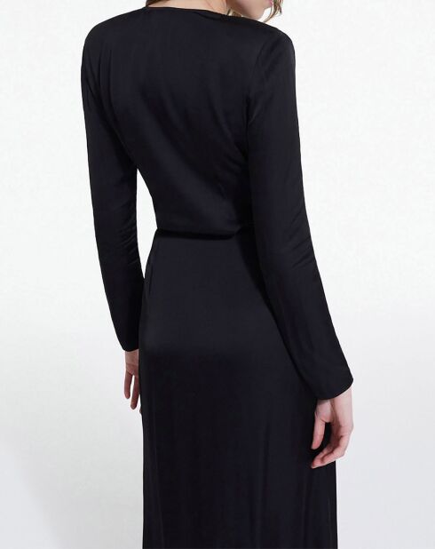 Robe Longue manches longues Decolleté noire