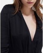 Robe Longue manches longues Decolleté noire