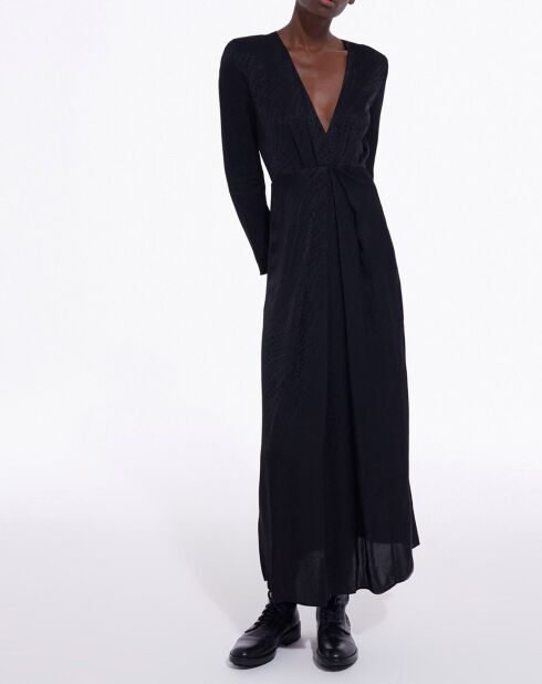 Robe Longue Jacquard Pearls noire