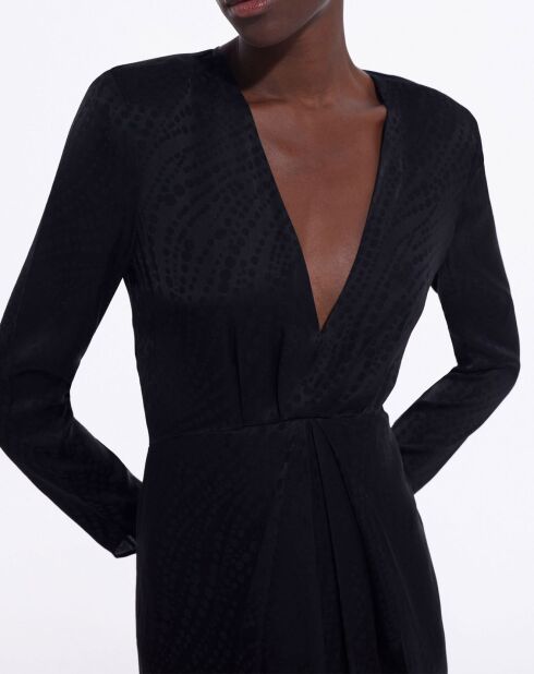 Robe Longue Jacquard Pearls noire