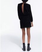 Robe Courte Burn Out Blossom noire