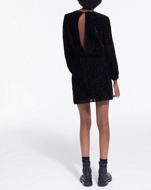 Robe Courte Burn Out Blossom noire
