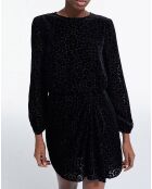 Robe Courte Burn Out Blossom noire