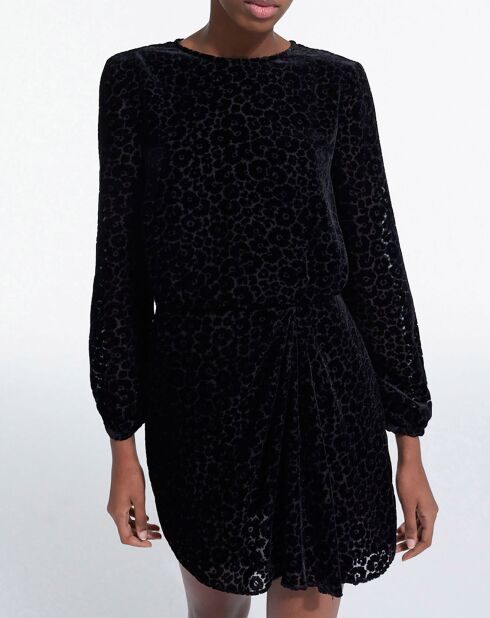Robe Courte Burn Out Blossom noire