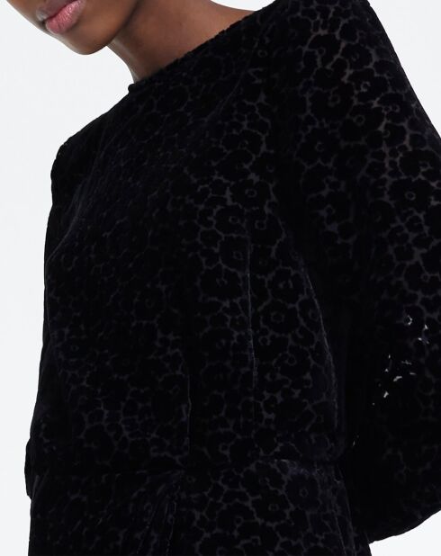 Robe Courte Burn Out Blossom noire