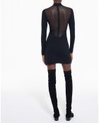 Robe Fitee détail Plumetis au dos noire