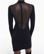 Robe Fitee détail Plumetis au dos noire