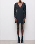 Robe Courte Décolleté devant dos Dentelle manches noire