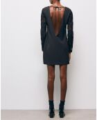 Robe Courte Décolleté devant dos Dentelle manches noire