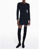 Robe Courte manches longues Smockée noire