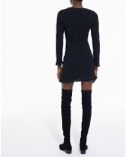 Robe Courte manches longues Smockée noire