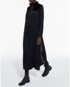 Robe manches longues haut en Velours noire
