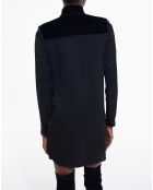 Robe manches longues avec galons & Velours noire