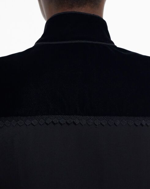 Robe manches longues avec galons & Velours noire