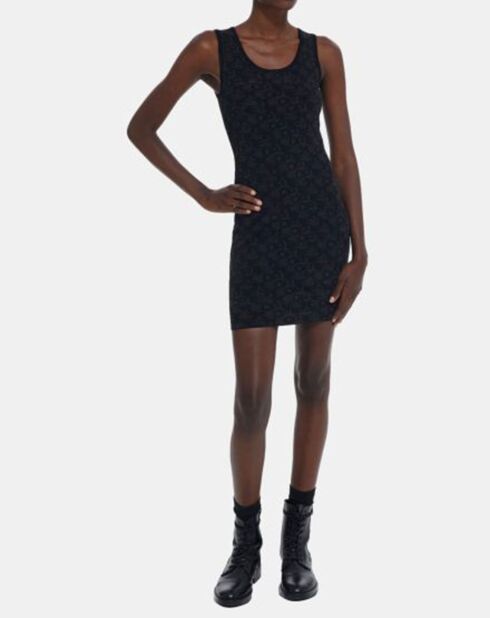 Robe Jacquard Logo All Over noir/gris foncé