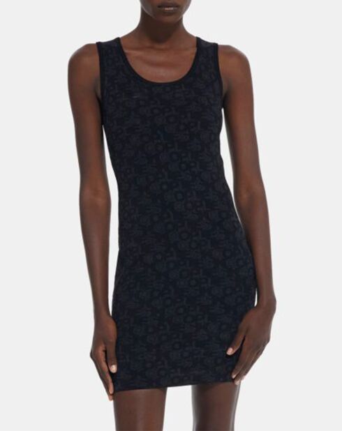 Robe Jacquard Logo All Over noir/gris foncé