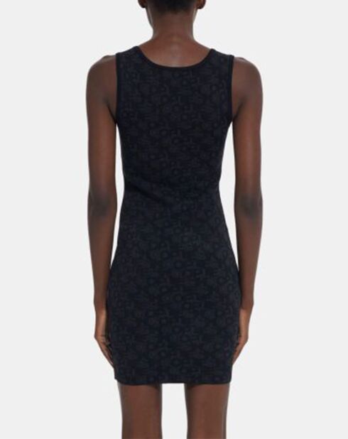 Robe Jacquard Logo All Over noir/gris foncé