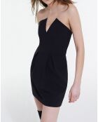 Robe Courte Bustier en Romantic Crepe noire
