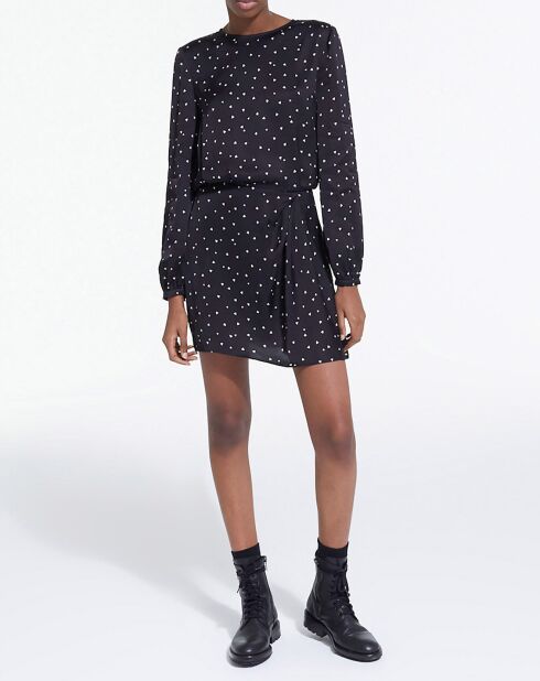 Robe Courte petits coeurs noire