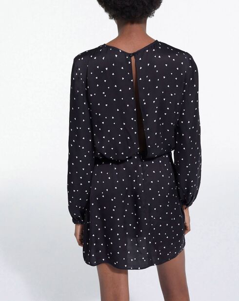 Robe Courte petits coeurs noire