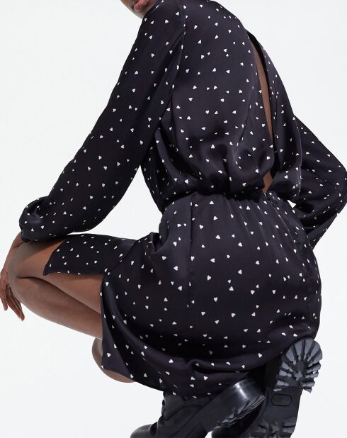 Robe Courte petits coeurs noire