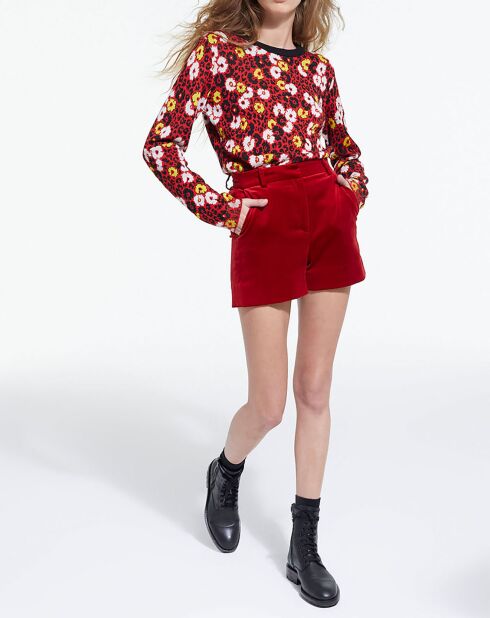 Rote Anzugshorts mit niedriger Taille