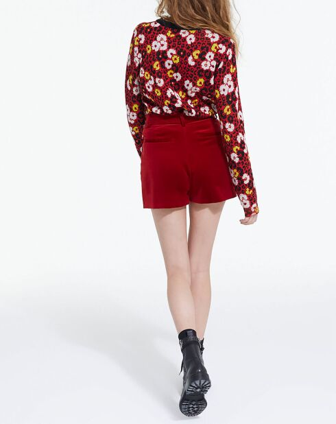 Rote Anzugshorts mit niedriger Taille