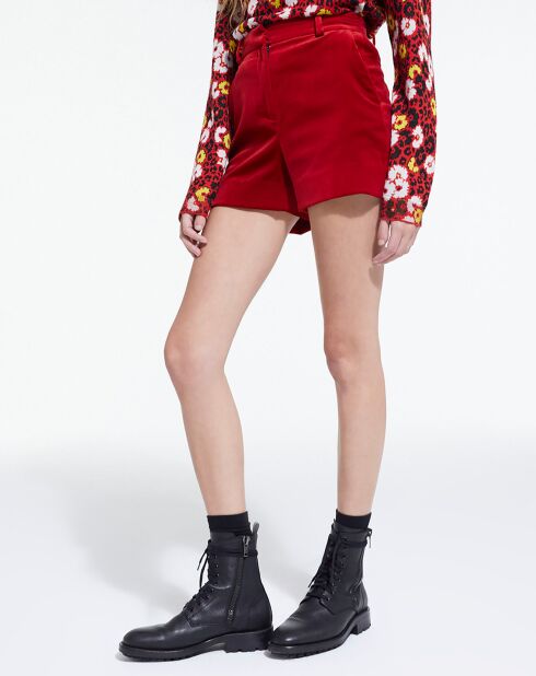 Rote Anzugshorts mit niedriger Taille