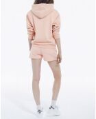 Rosafarbener Kapuzenpullover mit Logo-Print