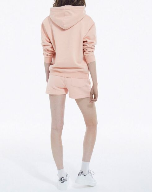 Rosafarbener Kapuzenpullover mit Logo-Print